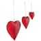 Red Metal Heart Tibetan Inspired Indoor Outdoor Decorative Bells with Jute Hanging Rope